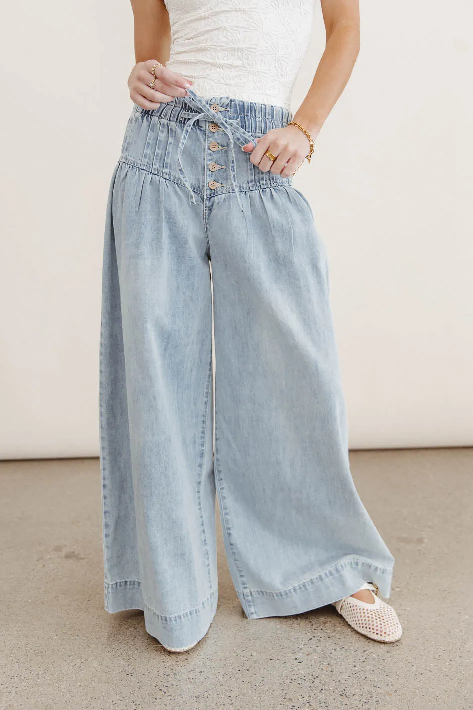 Melanie Wide Leg Pants in Light Wash sold by bohme product image thumbnail 2