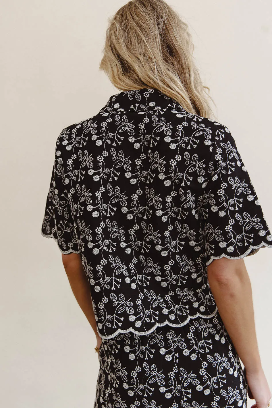 Perrie Floral Button Up in Black - FINAL SALE sold by bohme product image thumbnail 4