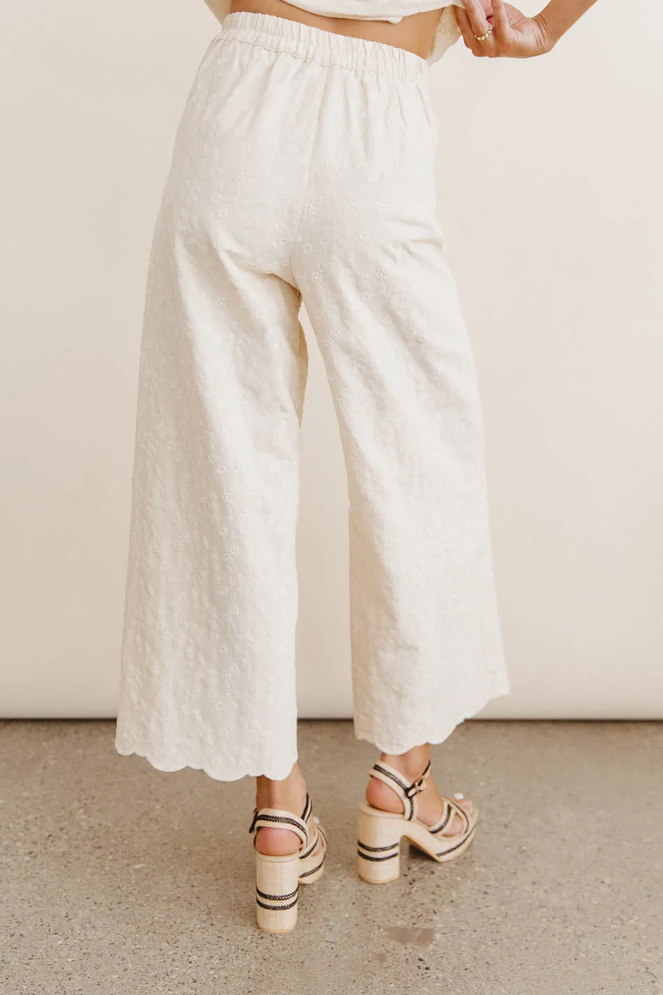 Perrie Floral Wide Leg Pants in Cream - FINAL SALE sold by bohme product image thumbnail 3