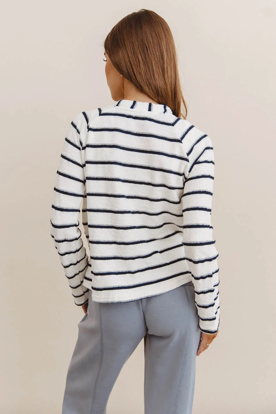 Franny Striped Grommet Top in Navy - FINAL SALE sold by bohme product image thumbnail 2
