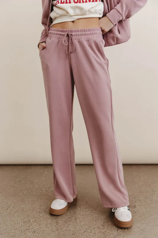 Balance Wide Leg Pants in Mauve sold by bohme