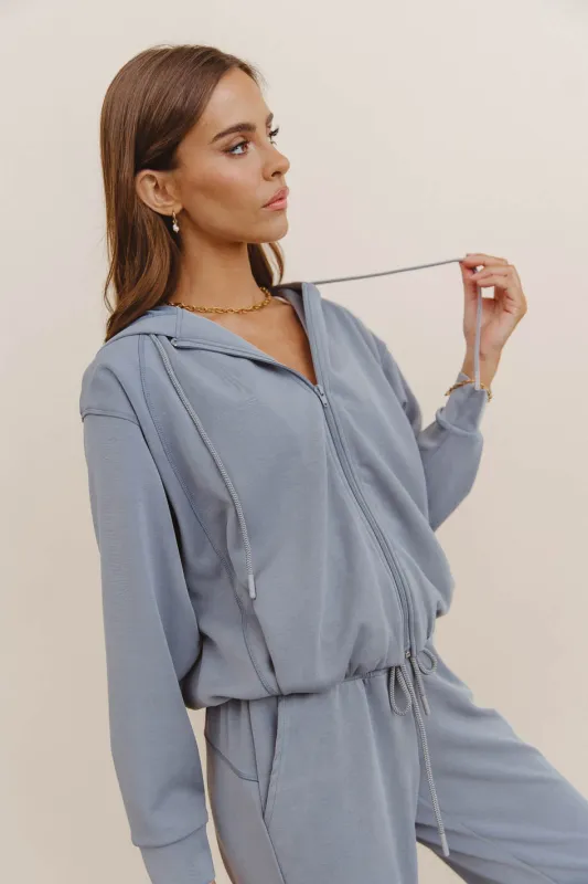 Balance Zip Up Hoodie in Blue - FINAL SALE sold by bohme