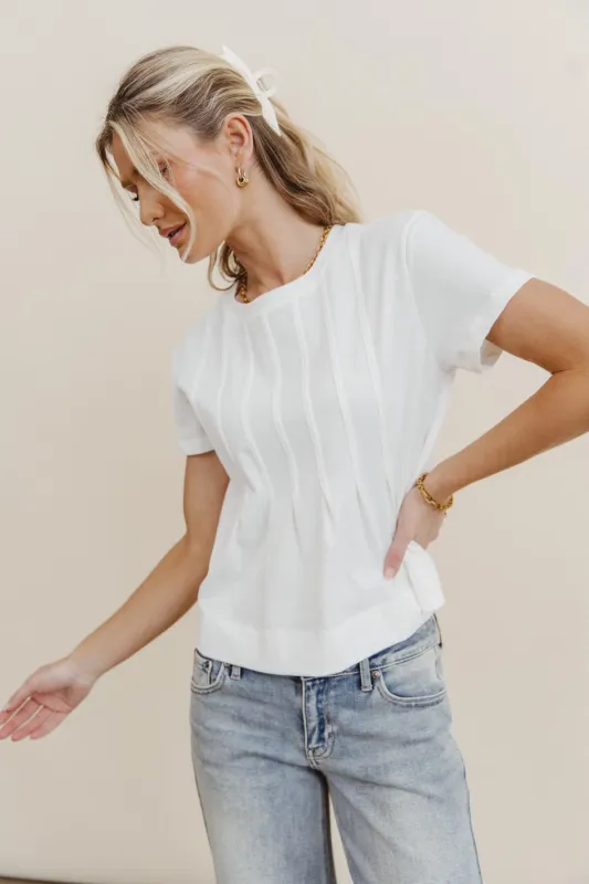 Cattelain Pleated Top in Ivory sold by bohme