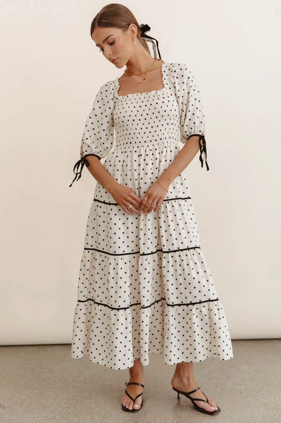 Hunter Smocked Polka Dot Dress - FINAL SALE sold by bohme product image thumbnail 4