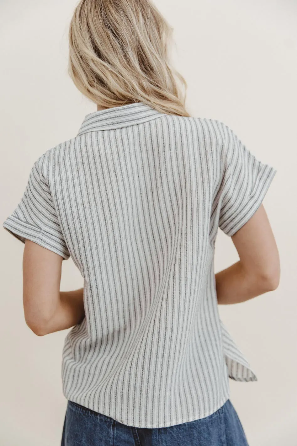 Markie Striped Button Up in Black - FINAL SALE sold by bohme product image thumbnail 2