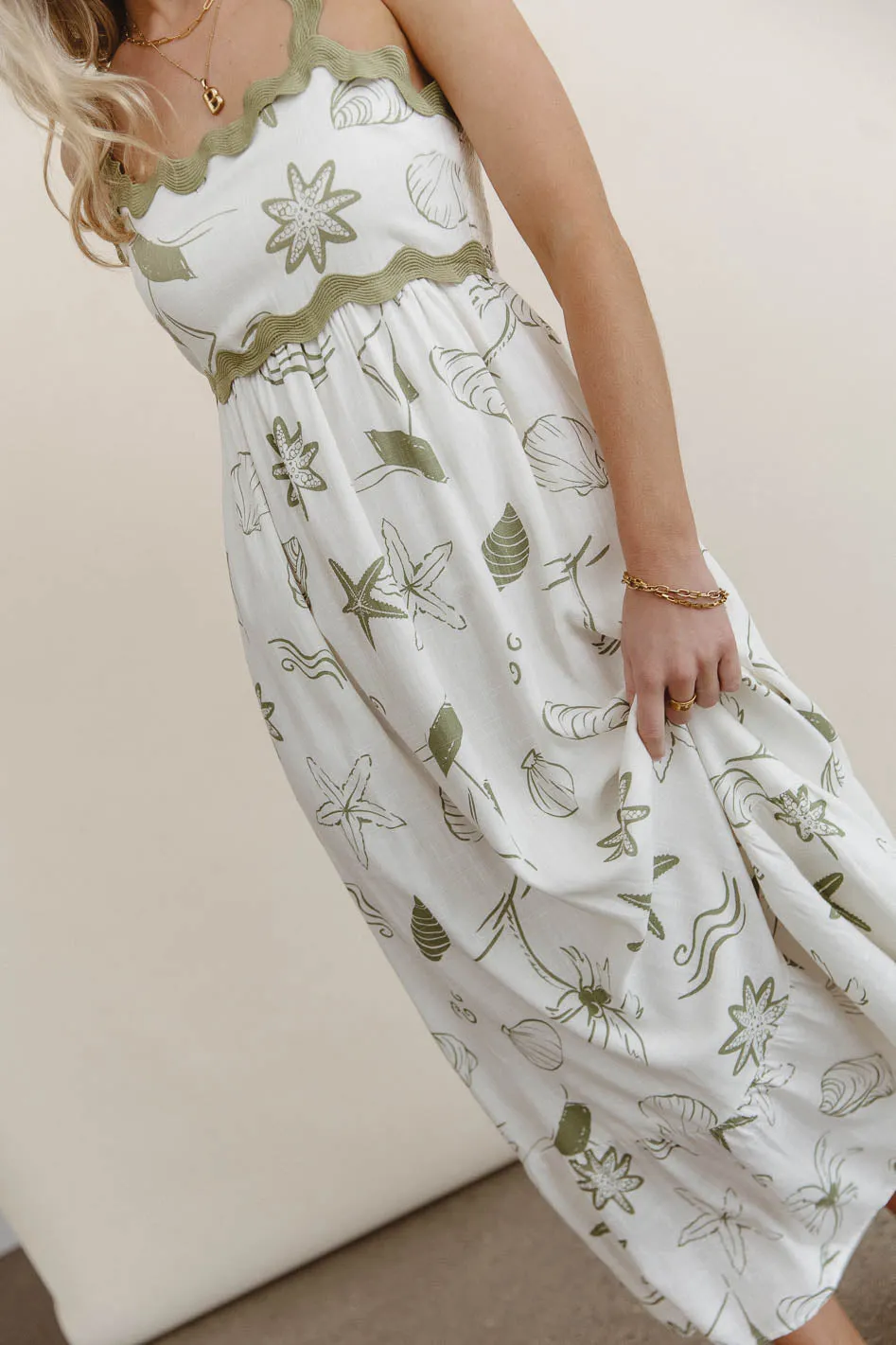 Lucy Sea Print Maxi Dress - FINAL SALE sold by bohme product image thumbnail 2