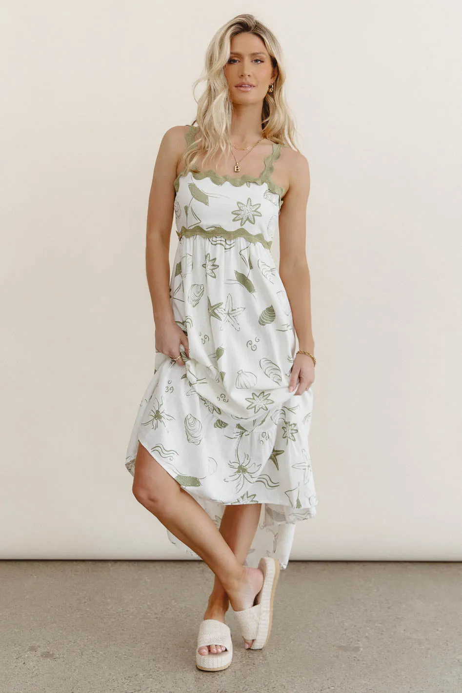 Lucy Sea Print Maxi Dress - FINAL SALE sold by bohme product image thumbnail 5