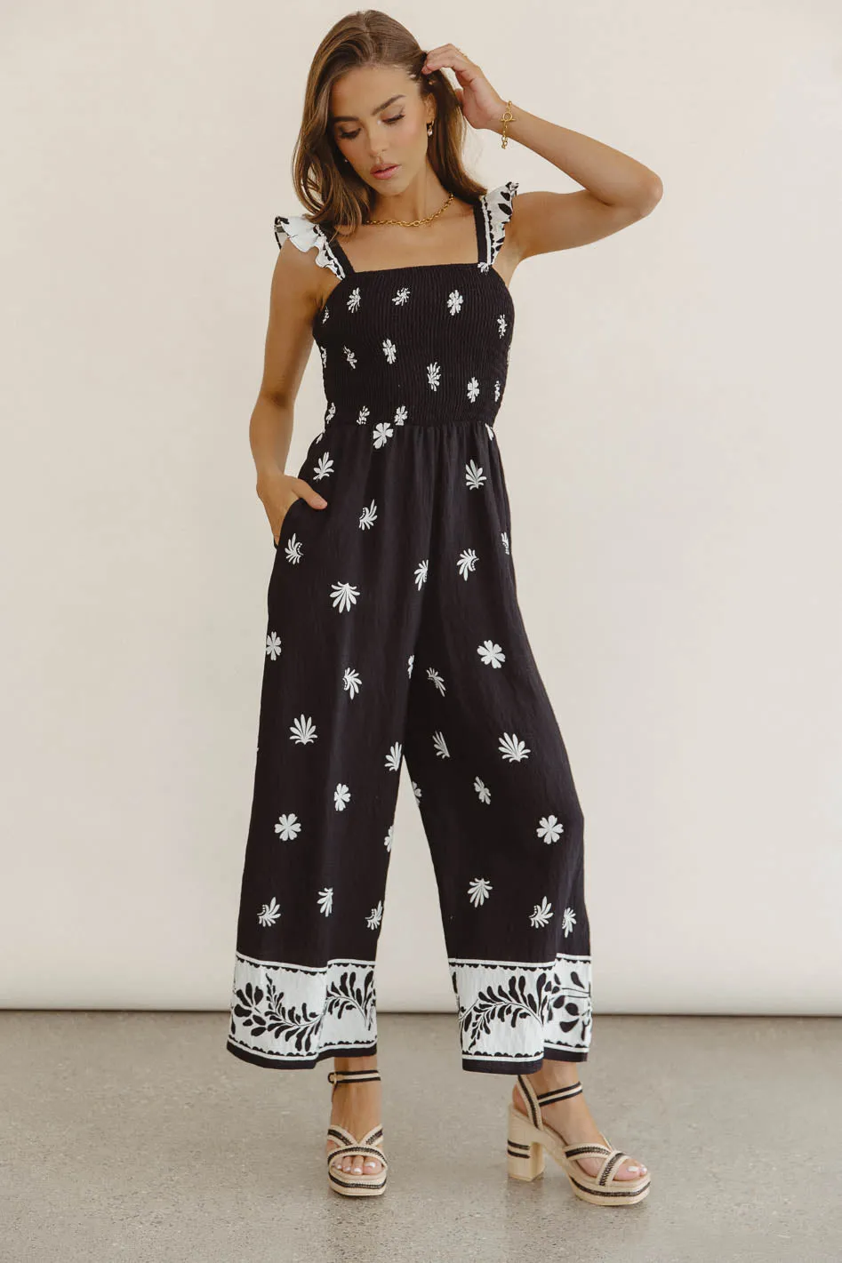 Krista Smocked Jumpsuit - FINAL SALE sold by bohme