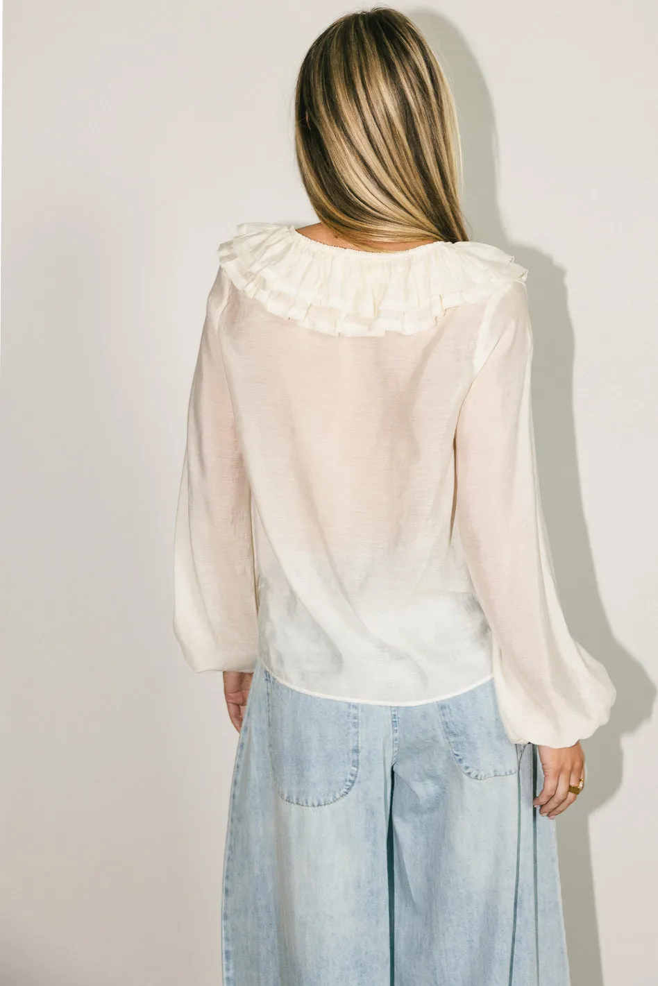 Calispell Sheer Collared Blouse - FINAL SALE sold by bohme product image thumbnail 4