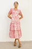Alena Eyelet Lace Dress in Red - FINAL SALE sold by bohme