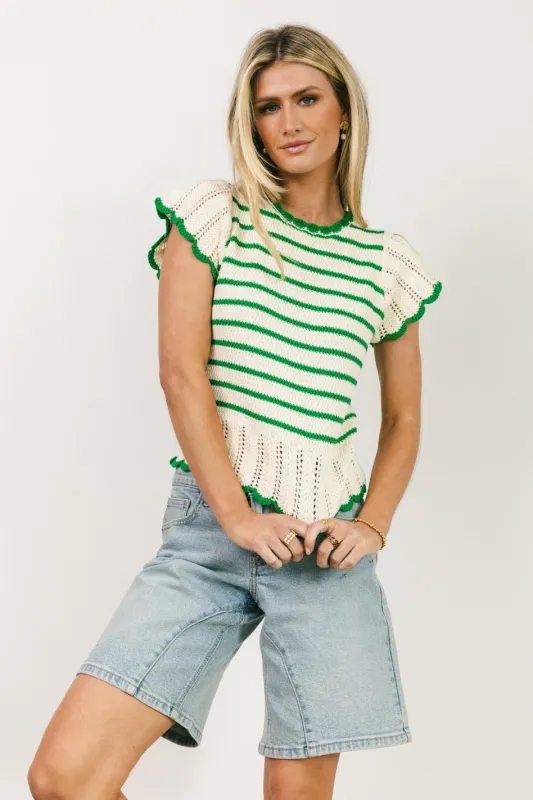 Georgie Striped Sweater in Green - FINAL SALE sold by bohme