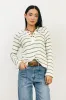Franny Striped Grommet Top in Olive - FINAL SALE sold by bohme