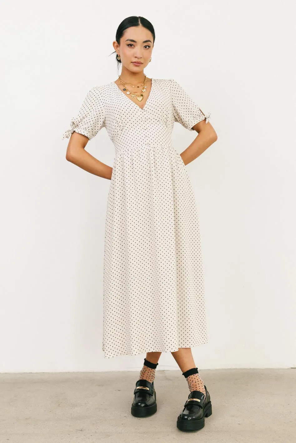 Janae Polka Dot Midi Dress - FINAL SALE sold by bohme product image thumbnail 3