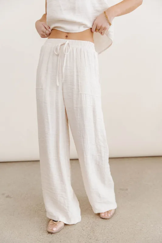 Debbie Wide Leg Pants in Oatmeal - FINAL SALE sold by bohme