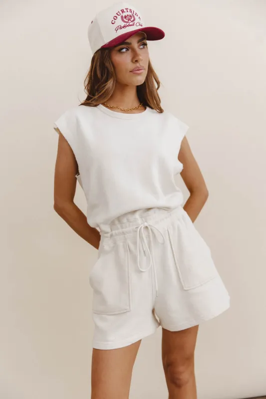 Remi Cutoff Romper in Cream - FINAL SALE sold by bohme