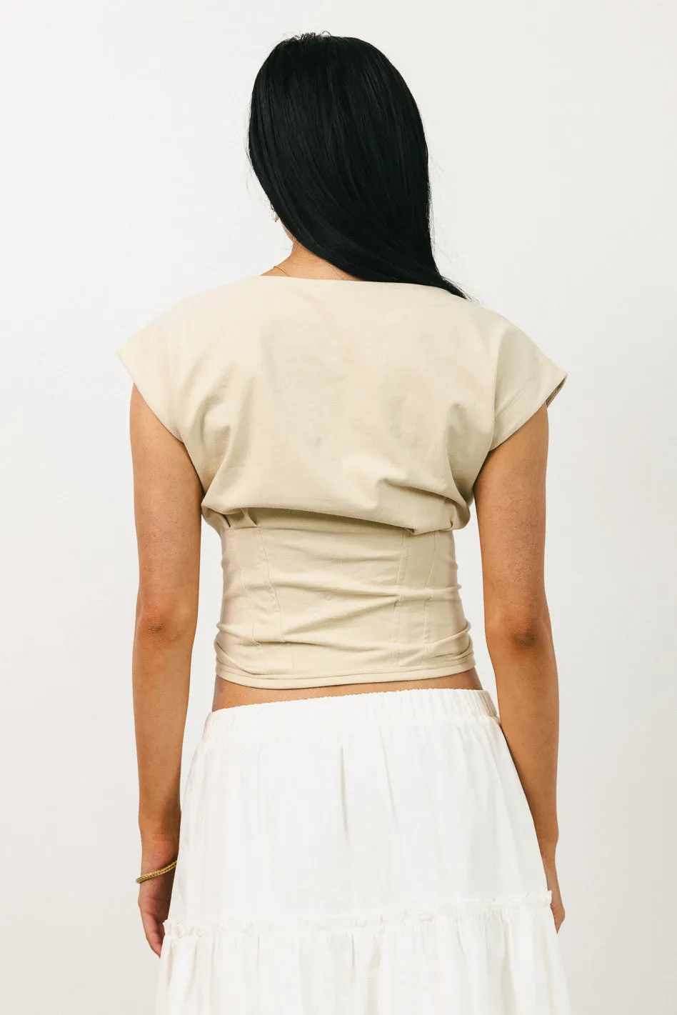 Tam Pleated Top in Ecru - FINAL SALE sold by bohme product image thumbnail 3
