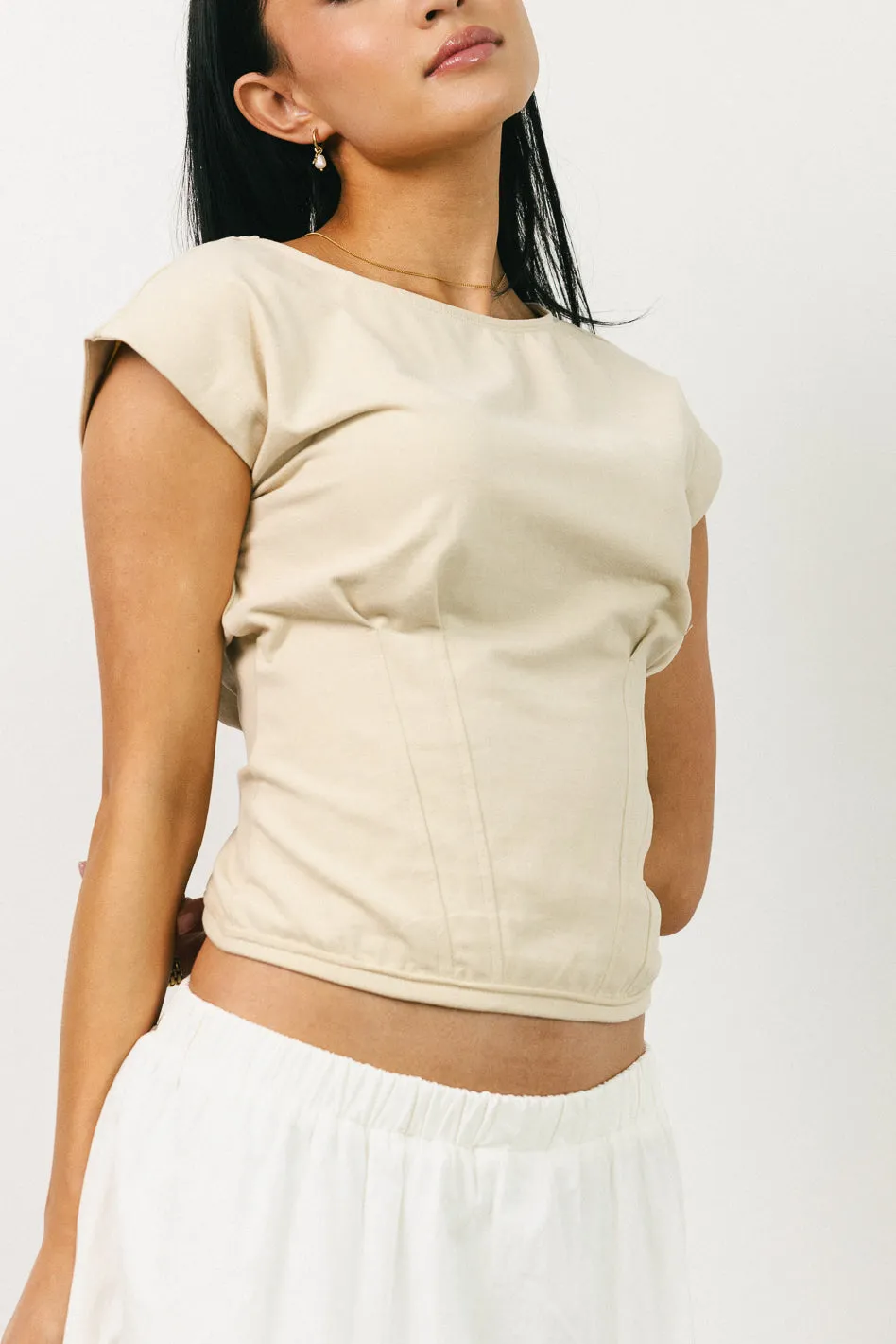 Tam Pleated Top in Ecru - FINAL SALE sold by bohme
