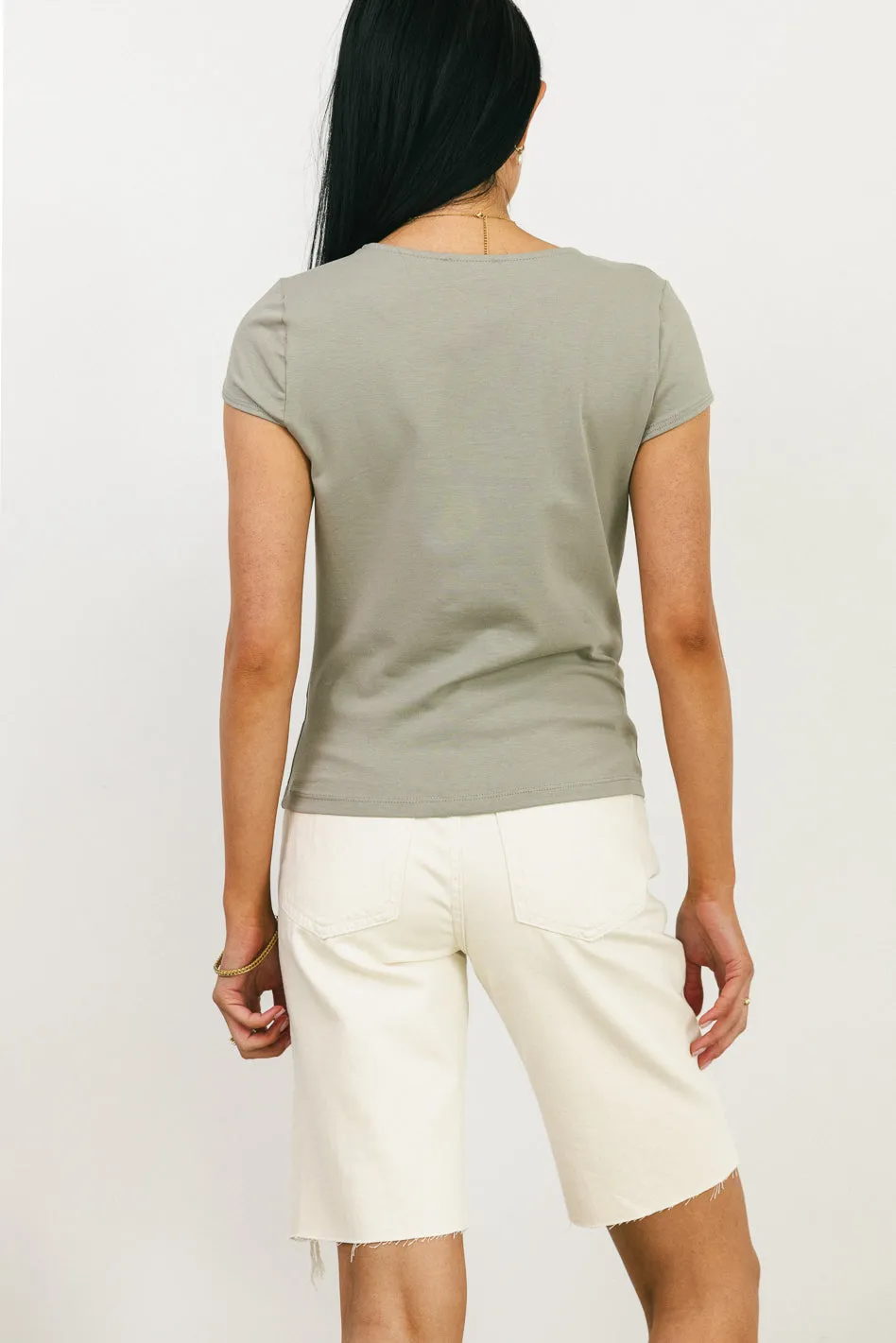 Betty Basic Knit Top in Sage - FINAL SALE sold by bohme product image thumbnail 3