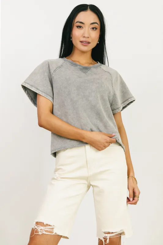 Sierra Cap Sleeve Top in Grey - FINAL SALE sold by bohme