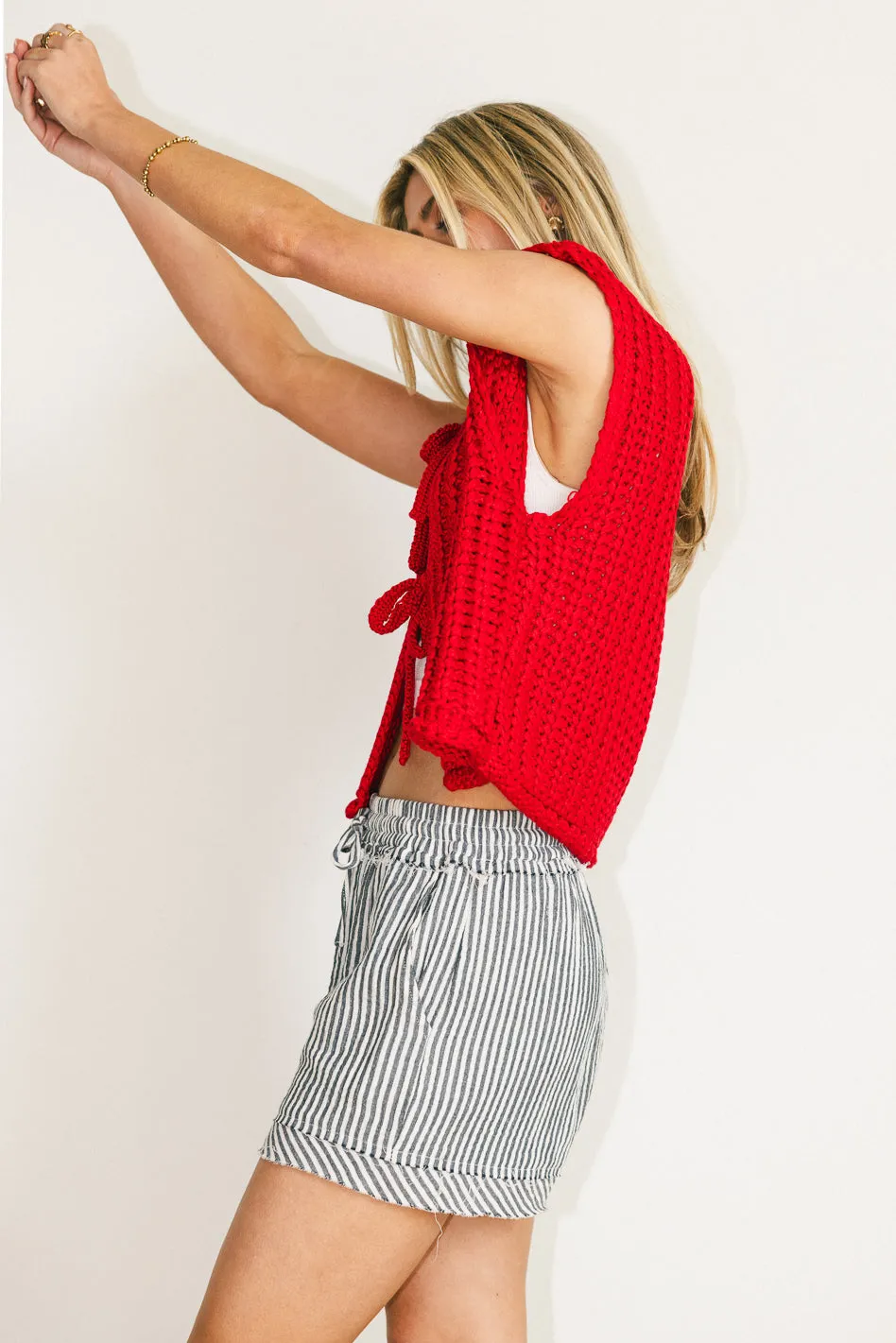 Brea Knit Vest in Red - FINAL SALE sold by bohme product image thumbnail 2