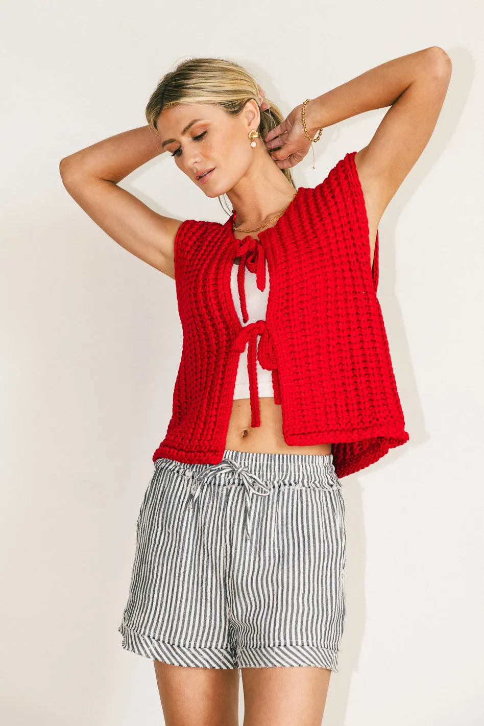 Brea Knit Vest in Red - FINAL SALE sold by bohme