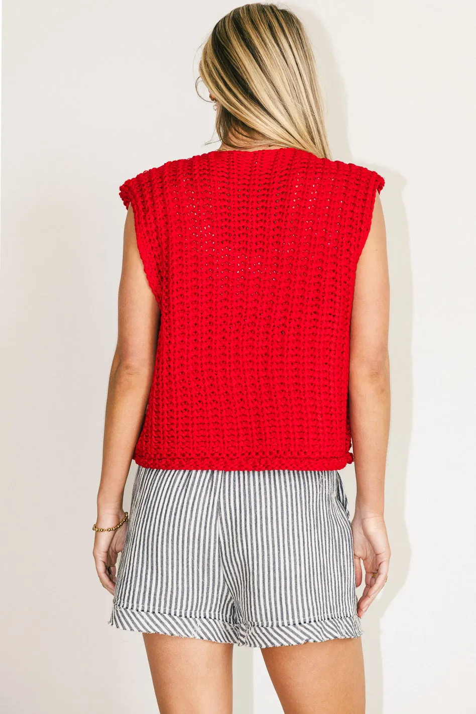 Brea Knit Vest in Red - FINAL SALE sold by bohme product image thumbnail 3