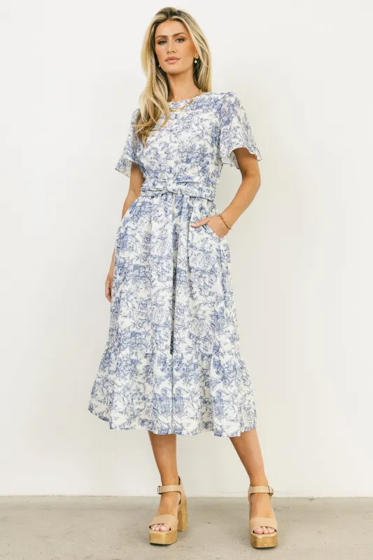 Theresa Floral Midi Dress sold by bohme