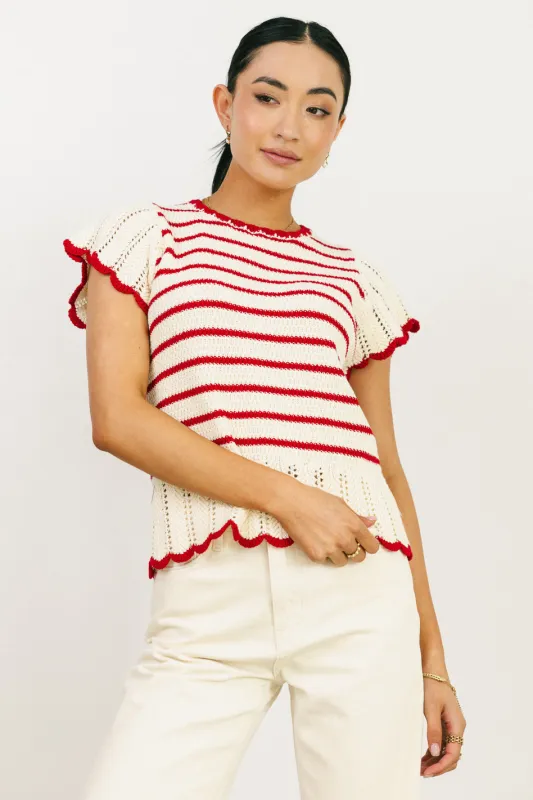 Georgie Striped Sweater in Red - FINAL SALE sold by bohme