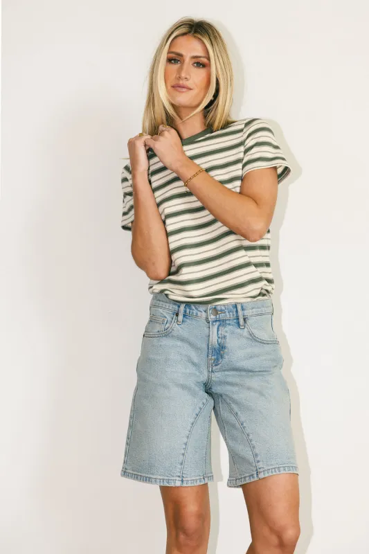 Kelly Striped Tee in Jade - FINAL SALE sold by bohme