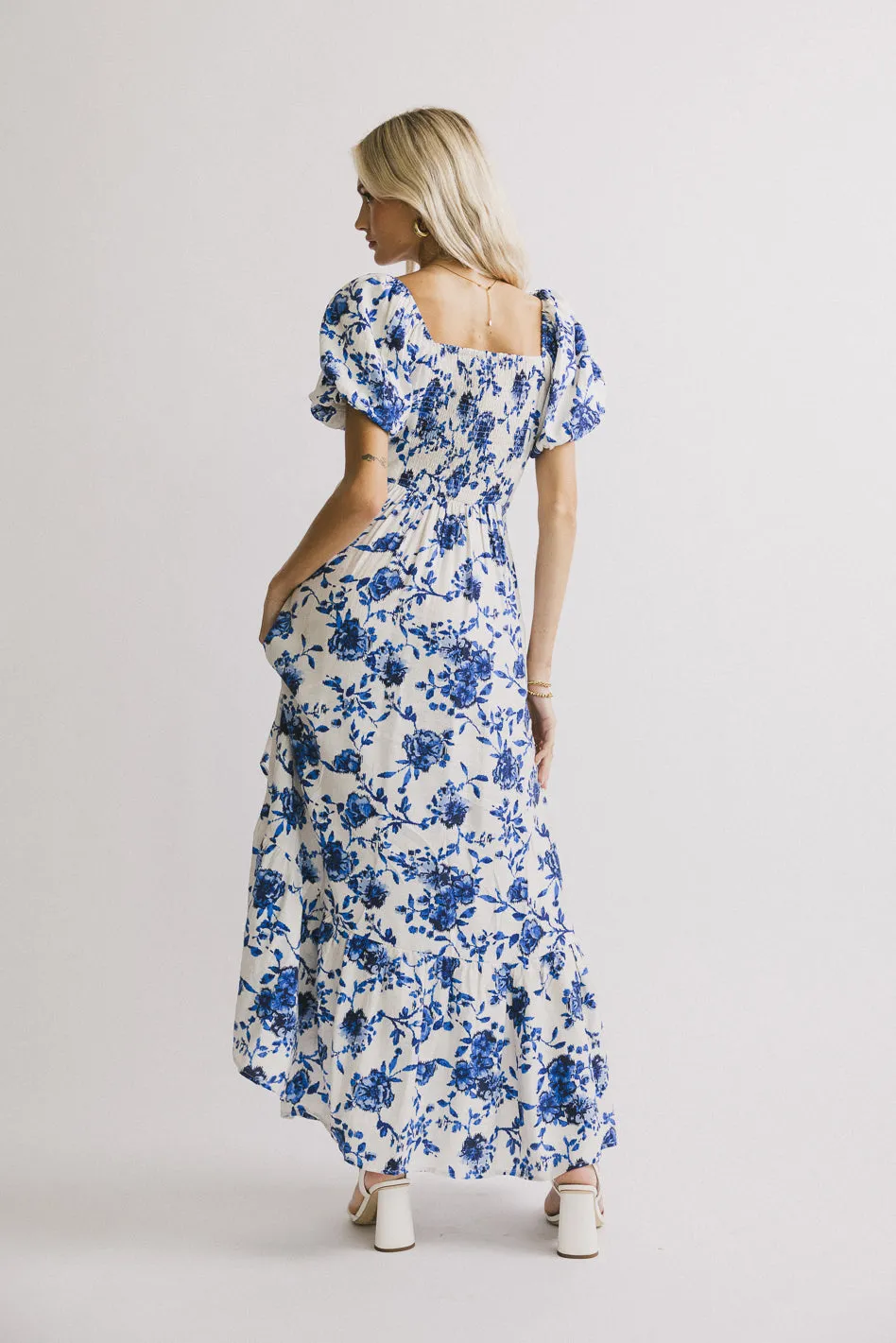 Mellanie Floral Maxi Dress in Blue - FINAL SALE sold by bohme product image thumbnail 4