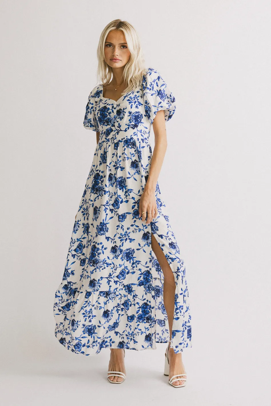 Mellanie Floral Maxi Dress in Blue - FINAL SALE sold by bohme product image thumbnail 2