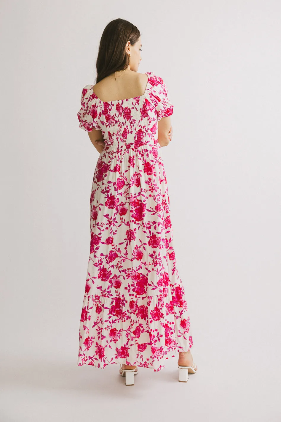 Mellanie Floral Maxi Dress in Fuchsia sold by bohme product image thumbnail 2