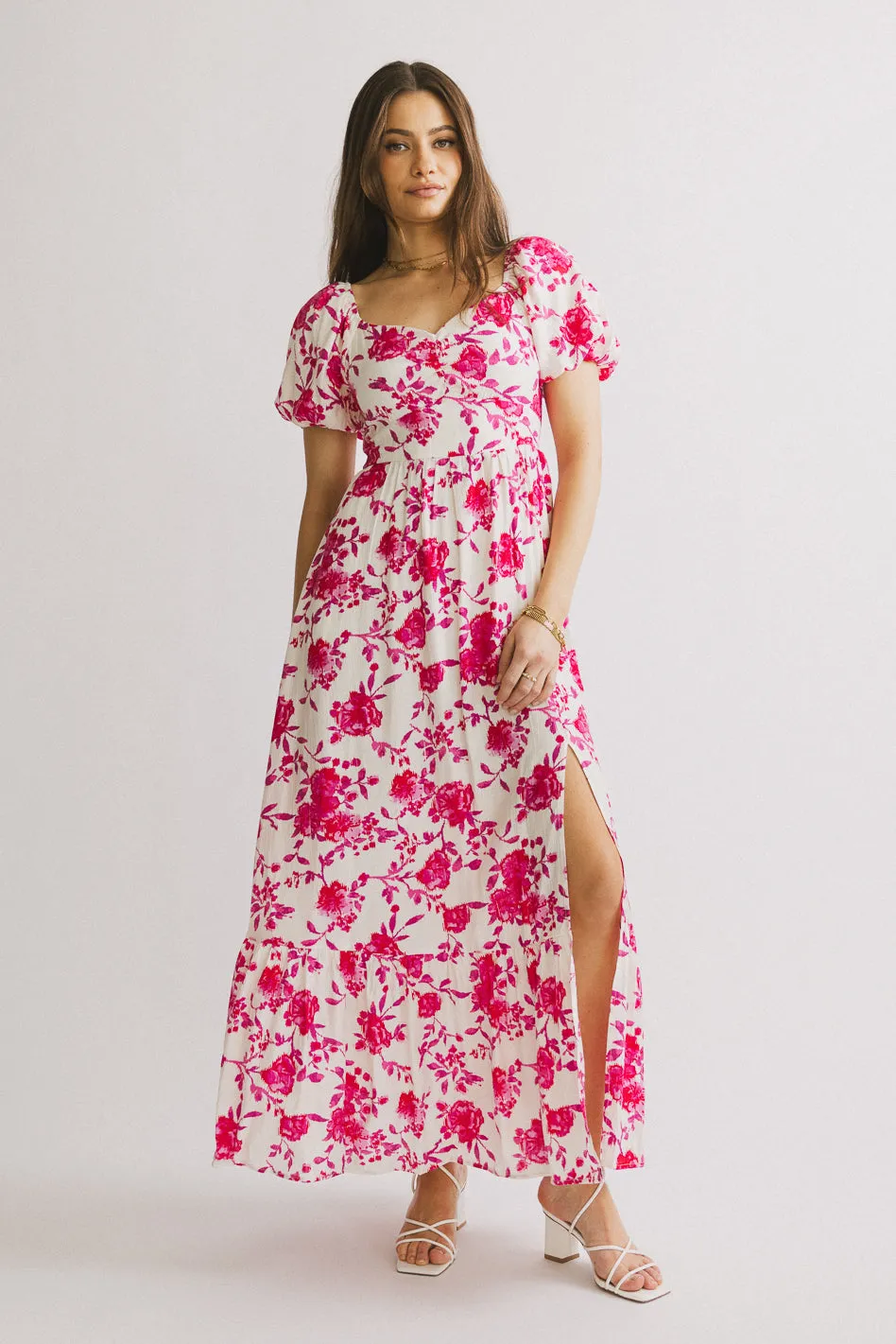 Mellanie Floral Maxi Dress in Fuchsia sold by bohme product image thumbnail 4