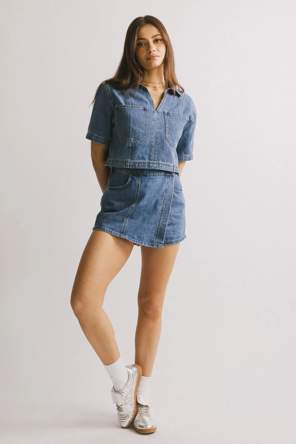 Gretta Collared Denim Top - FINAL SALE sold by bohme product image thumbnail 5