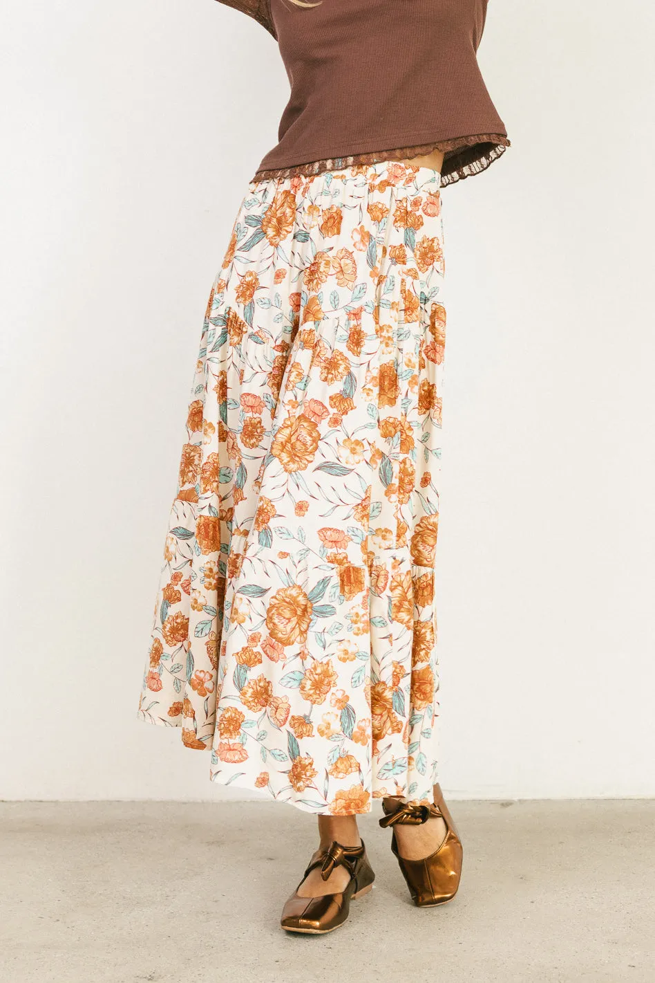 Moss Floral Midi Skirt - FINAL SALE sold by bohme product image thumbnail 4