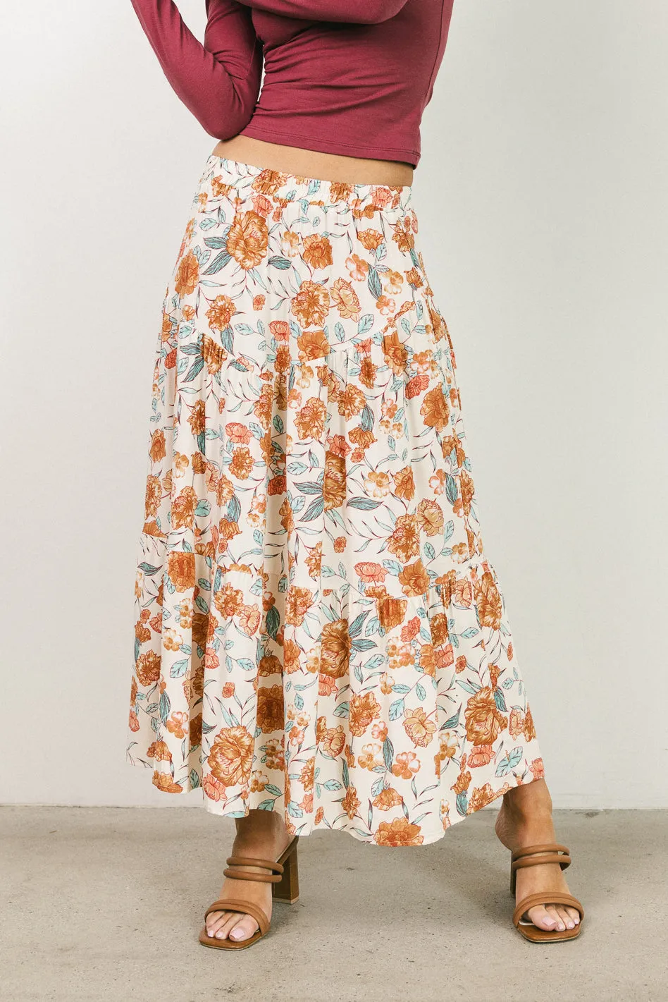 Moss Floral Midi Skirt - FINAL SALE sold by bohme
