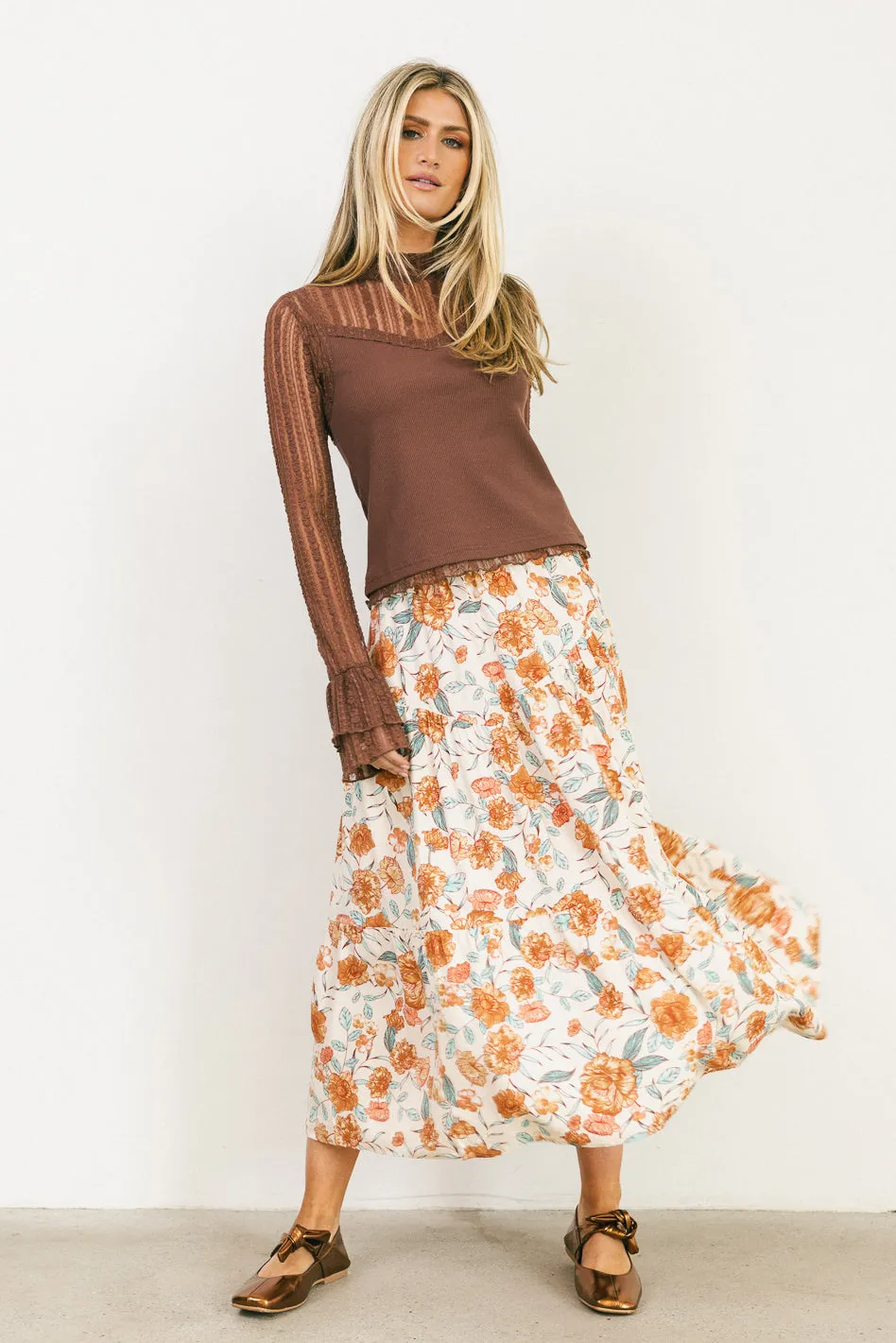 Moss Floral Midi Skirt - FINAL SALE sold by bohme product image thumbnail 3