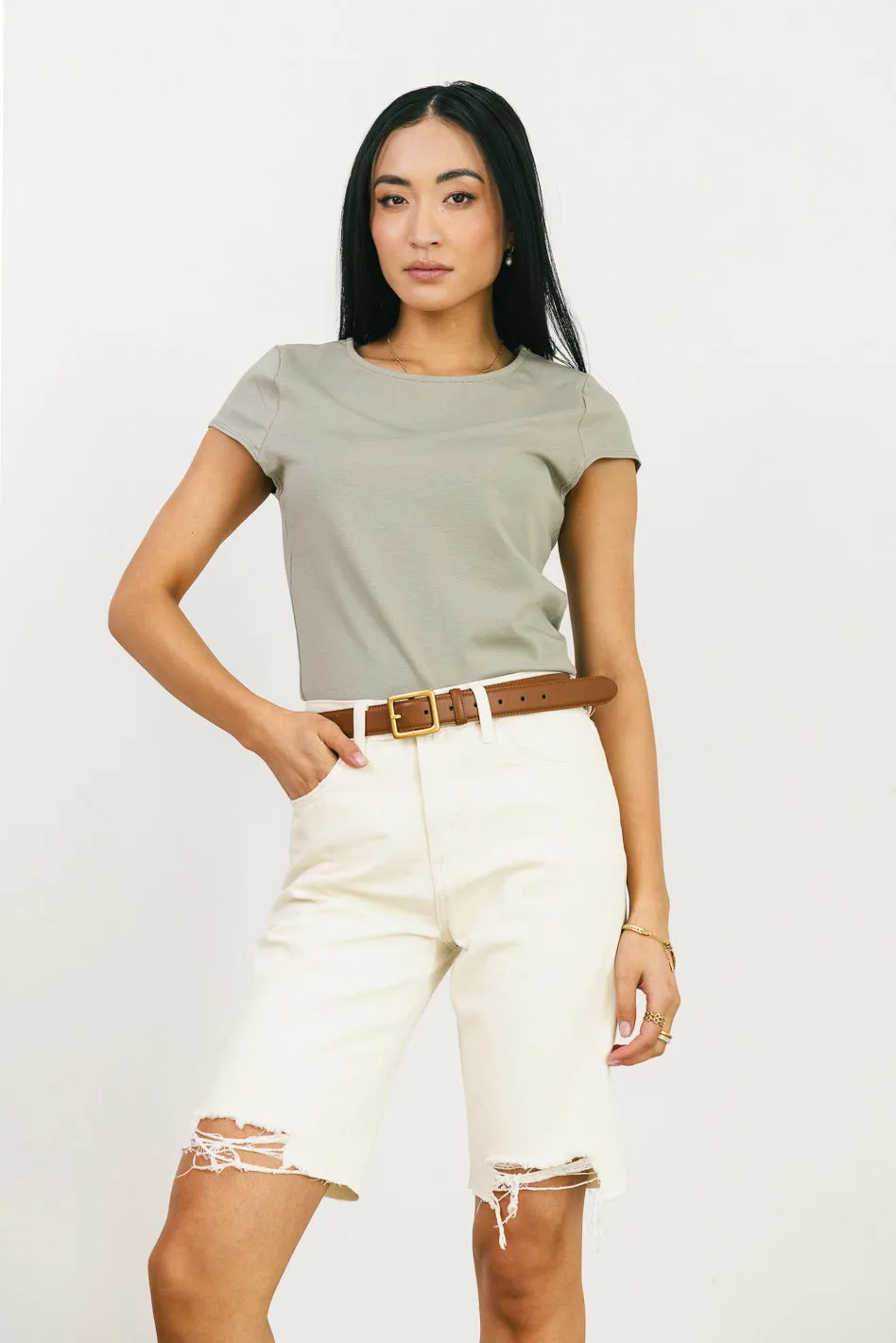 Marlene Denim Shorts in Ivory - FINAL SALE sold by bohme product image thumbnail 2