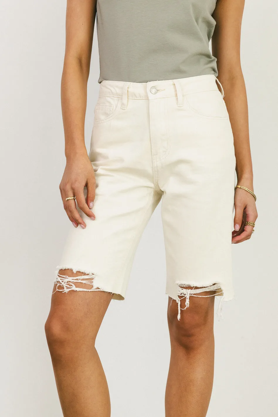 Marlene Denim Shorts in Ivory - FINAL SALE sold by bohme product image thumbnail 5