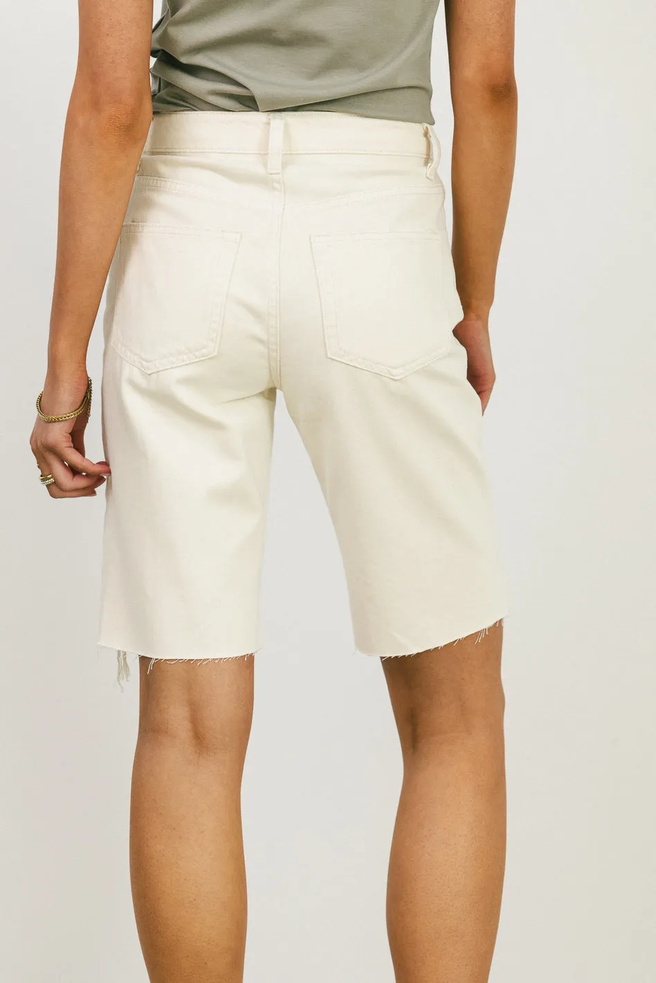 Marlene Denim Shorts in Ivory - FINAL SALE sold by bohme product image thumbnail 4