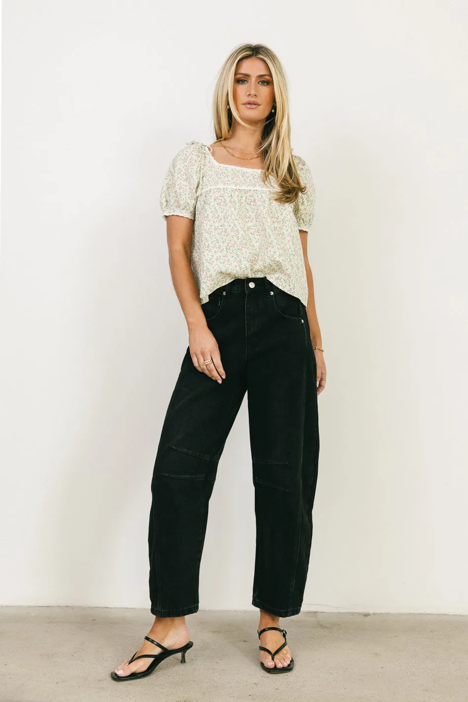 Peony Lace Trim Blouse in Blush - FINAL SALE sold by bohme product image thumbnail 4