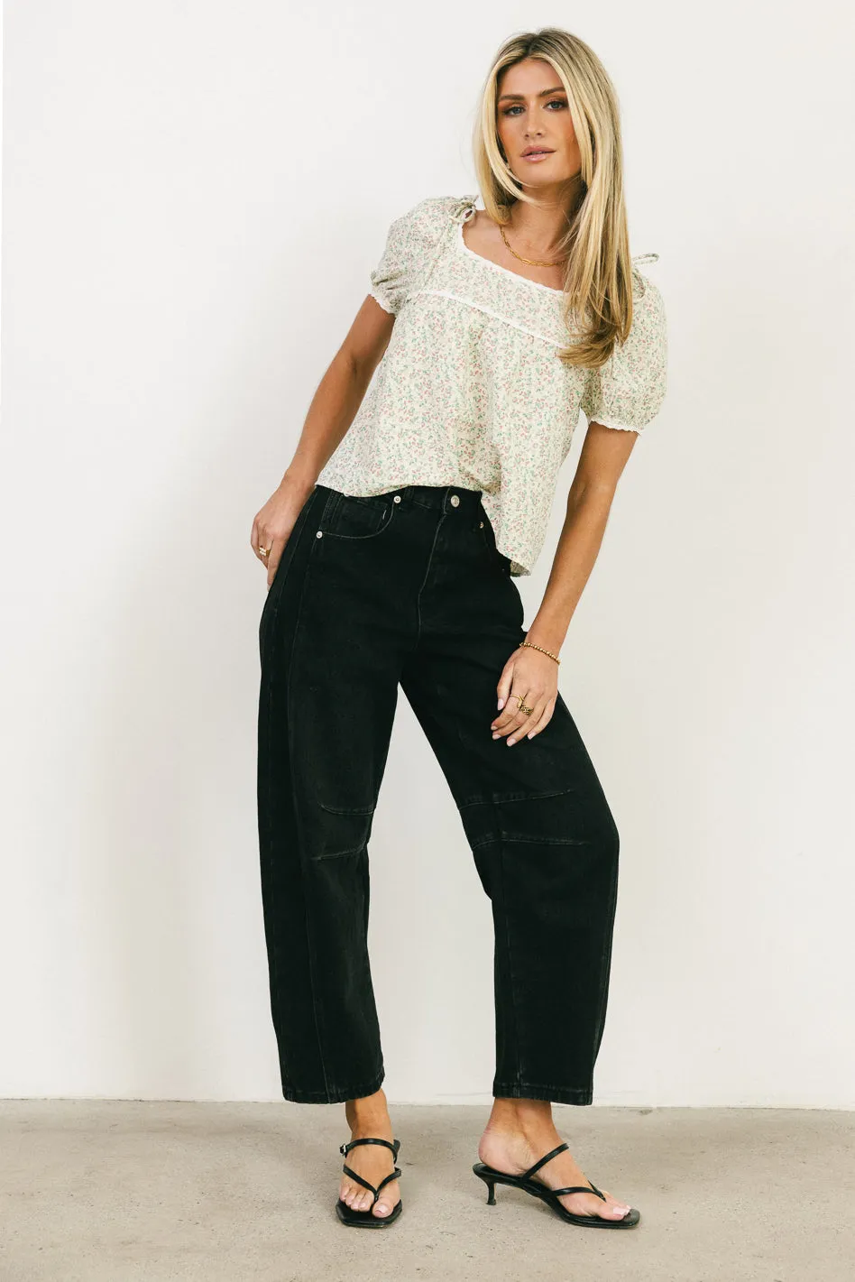 Peony Lace Trim Blouse in Blush - FINAL SALE sold by bohme product image thumbnail 5