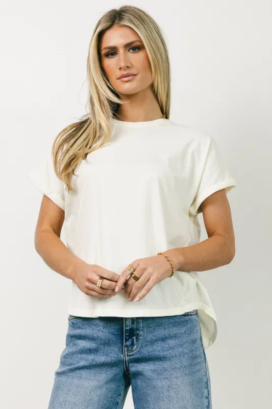 Khloe Knit Top in White sold by bohme
