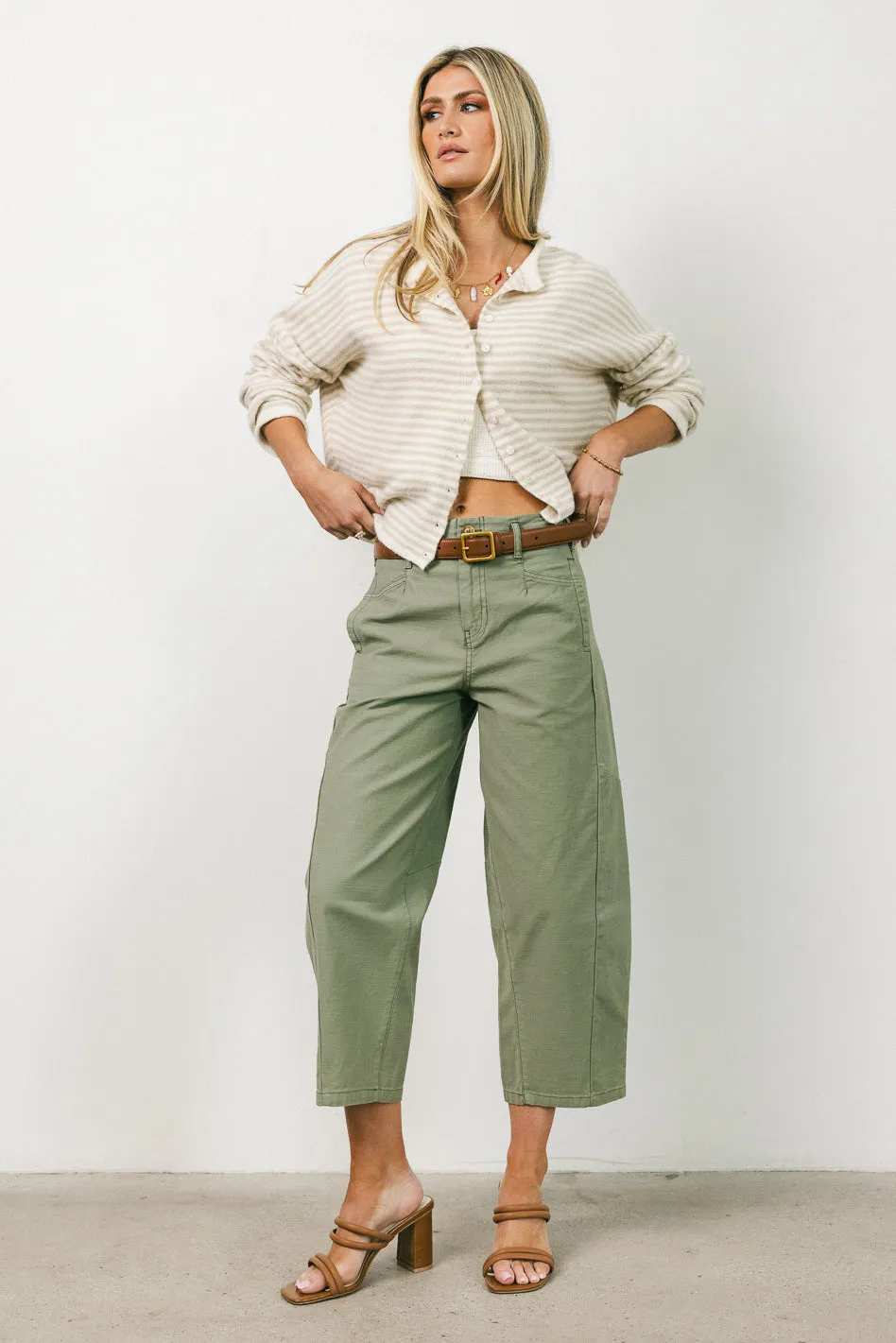 Sephrina Barrel Pants in Olive - FINAL SALE sold by bohme product image thumbnail 5