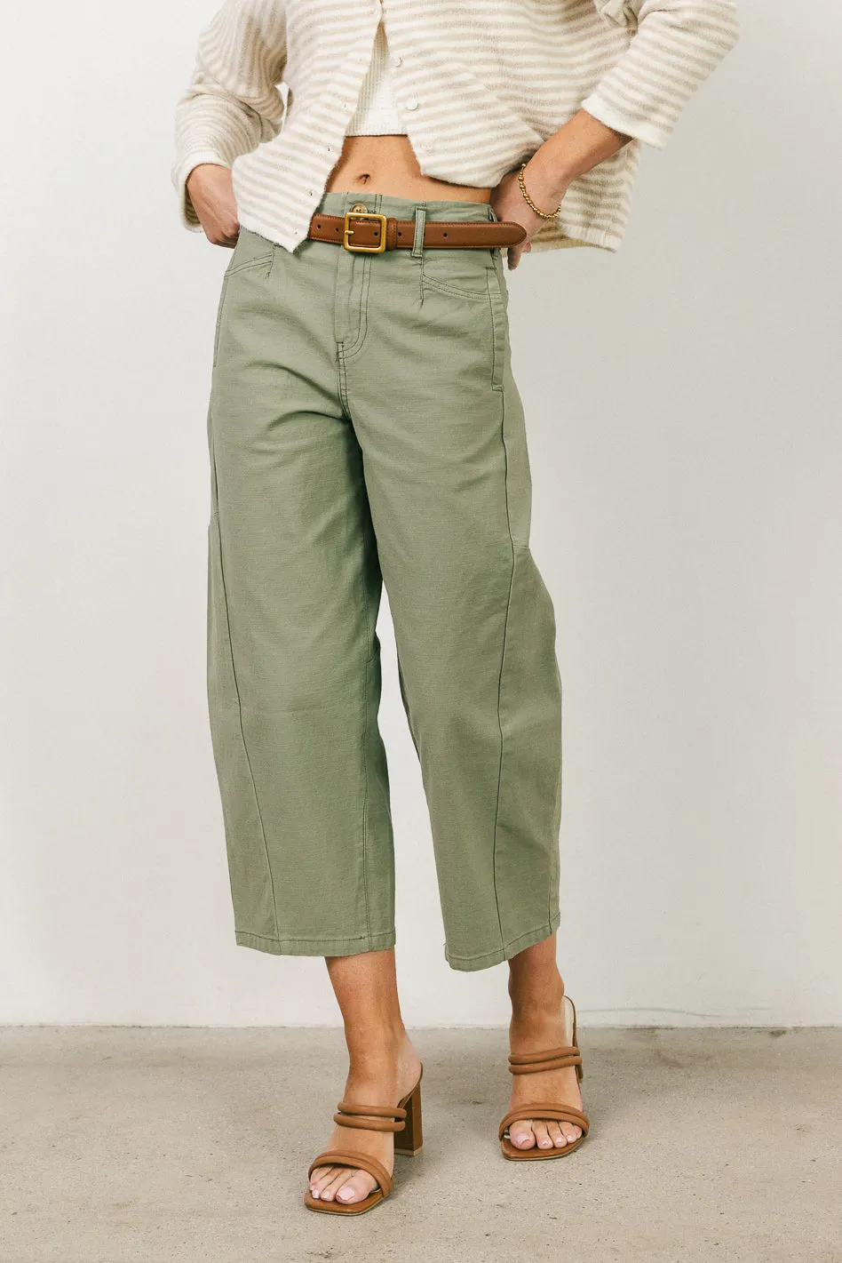 Sephrina Barrel Pants in Olive - FINAL SALE sold by bohme product image thumbnail 2