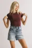 Ariel Distressed Denim Shorts sold by bohme