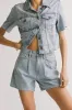 Pryia Denim Shorts in Light Wash sold by bohme
