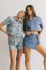 Pryia Denim Shorts in Light Wash sold by bohme