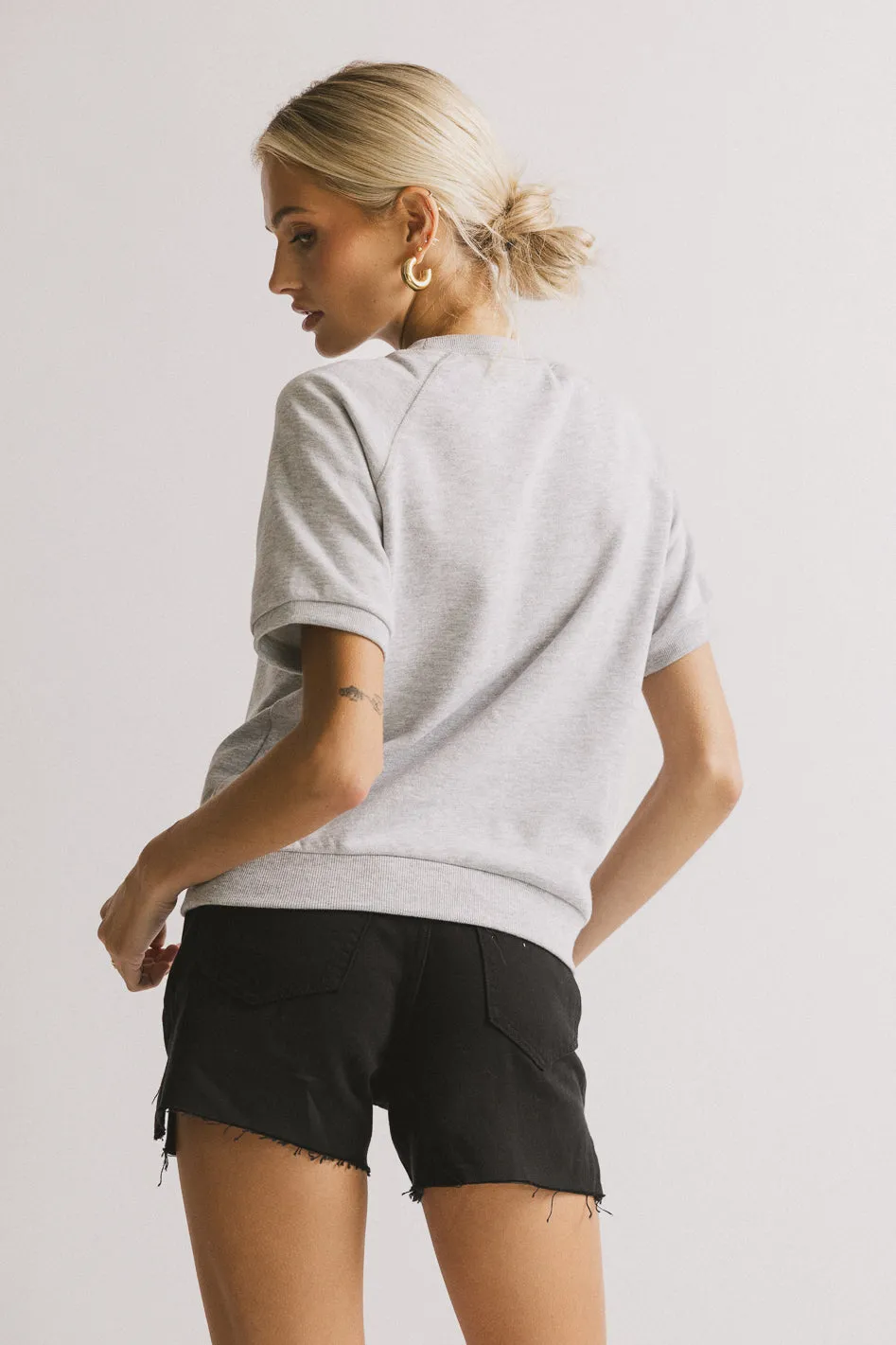 Pauly Short Sleeve Top in Heather Grey - FINAL SALE sold by bohme product image thumbnail 4