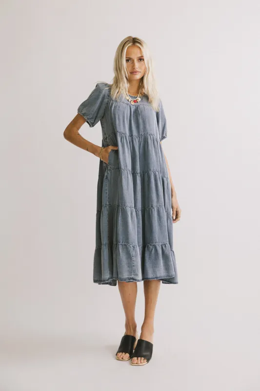 Maribel Denim Midi Dress sold by bohme